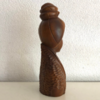 Asian lady wooden statue 